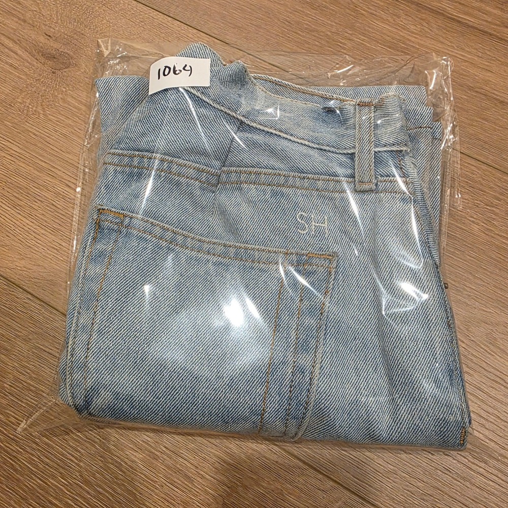 Still Here Tate High Rise Straight Leg Jeans Light Wash Stripe Size 27 (26x26) - Picture 14 of 14